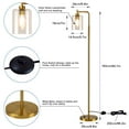thumbnail image 5 of DingLiLighting Tall Pole Arc Floor Lamp with Hanging Glass Shade, Industrial LED Floor Tree Lamps, Brass Metal Standing Floor Lamp for Living Room, Bedroom, Office, E26 Base, Gold, 5 of 9