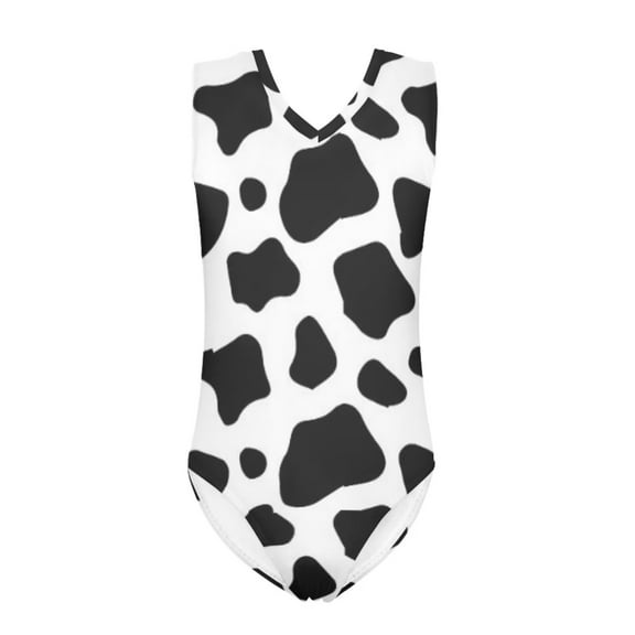 SEANATIVE Cow Print Bathing Suit One Piece Casual Kids Girls Swimwear Size 3-4 Years Quick Dry Beach Sleeveless Swimsuit for Girls