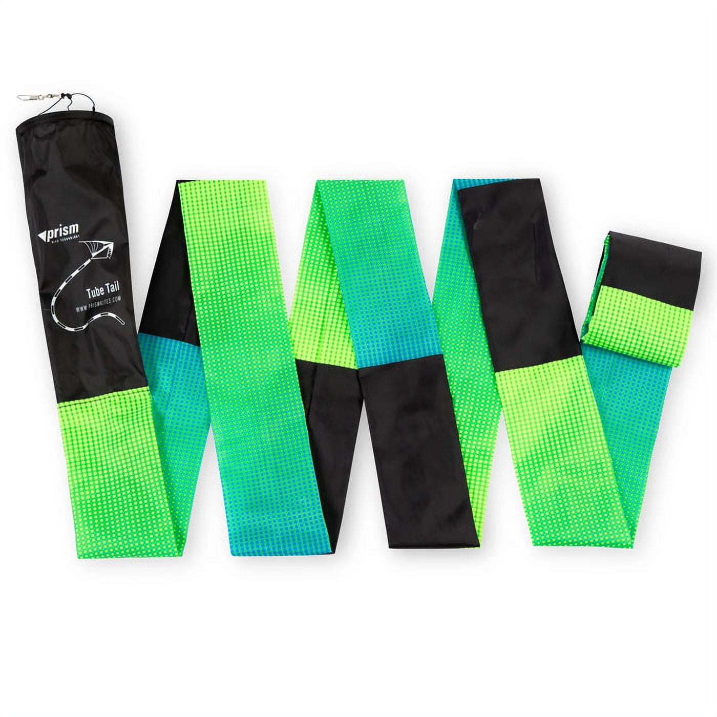 Prism Synapse 140 Foil Kite Bundle with Aurora Green 20ft Tube Tail Accessory plus WBK Decals & Key Fob