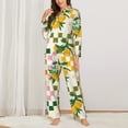 thumbnail image 3 of Disketp Pajamas Set Long Sleeve Sleepwear Womens Button Down Nightwear Pj Sets-Fruit, 3 of 9