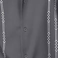 thumbnail image 6 of Afuyipoi Men's Floral Button-Down Shirt,Stylish Print Turn-Down Collar Short Sleeve Gray 2XL, 6 of 6