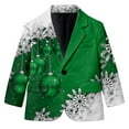 thumbnail image 5 of YMNXA Big Kids Boys Christmas Formal Coat Long Sleeve Lapel Snowflake Print Comfortable Jacket For Party Dark Green 5-6 Years, 5 of 5