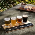 thumbnail image 4 of Beer Tasting Flight Sampler Board - Set Includes Four 6 oz Pilsner Craft Brew Glasses & Wooden Paddle w Chalkboard - Great for Father' Day, Game Nights & Taste Testing Ales, 4 of 6