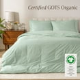 thumbnail image 3 of Bare Home Organic Cotton Duvet Cover Set, Percale Weave, Twin/Twin XL, Willow, 3 of 10
