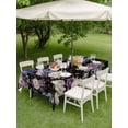 thumbnail image 4 of Outdoor Tablecloth with Umbrella Hole for Patio/Picnic/Party/Camping, Country Flowers Waterproof Table Cloth Rectangle Table Cover Washable, Botanical Purple Blue Floral Black (60"x 84"), 4 of 8