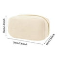 thumbnail image 3 of Corduroy Cosmetic Travel Bag - Beige Polyester Makeup Pouch, Zippered Storage, Portable for Travel/Camping, 26x12x1cm 80g, 3 of 6