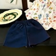 thumbnail image 4 of Toddler Girls Summer Outfits Floral Print Sleeveless Tank Tops Solid Color Shorts Casual 2 Piece Clothing Set Blue, 4 of 5