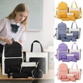 thumbnail image 6 of Utility Color Block 5 Piece Backpack Set Multi Compartment Adjustable Buckle Waterproof Teen Back To School Travel Bookbag Kit, 6 of 8