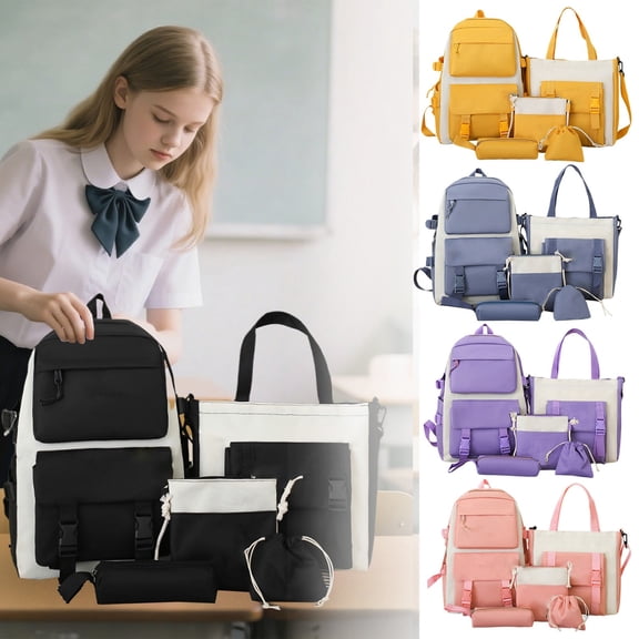 jiaxiM School Backpacks Multi Pocket Casual Lightweight Durable School Bag Set for Ages 5th 6th 8th 10th, Middle Elementary, High School, Travel, Weekend Recreation