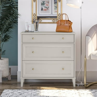 Ameriwood Home Monticello 2-Drawer Dresser with Pull-out Desk, Taupe