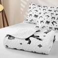 thumbnail image 4 of Erosebridal Black Plaid Bow Star Twin Quilt Set, Modern Ribbon Twin Coverlet Set for Boys Girls Teens Adults, 2-Piece, 4 of 7