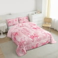 thumbnail image 4 of Homewish Ribbon Bow Tie Bedding Comforter Set,Girls Kawaii Bowknot Twin Comforter Sets,Dreamy Pink Bedding Set For Kids,Breathable Home Decor Reversible,2pcs, 4 of 9