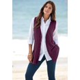 thumbnail image 2 of Roaman's Women's Plus Size Drop Needle Vest Lightweight Sweater Knit, 2 of 4