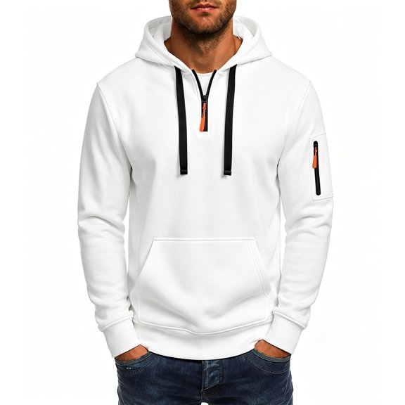 SRZYMJ Mens Hooded Sweatshirt Casual Long Sleeve Drawstring