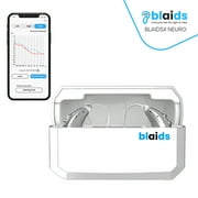 BlaidsX Neuro Rechargeable RIC + Programmable Hearing Aids for Seniors with Bluetooth & Noise Cancellation, Dual Mic & 48 DSP Channels - Gray - Both Ears