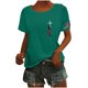 thumbnail image 3 of Tops Cortos para las Mujeres Día de la Independencia Patriótica Impreso Cuello en V, Manga Corta Top Casual para Diario, Fiesta Y Todas las Estaciones, 3 of 5