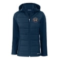 thumbnail image 2 of Women's-Cutter & Buck  Navy Philadelphia Union Evoke Hybrid Eco Softshell Recycled Full Zip Hooded Jacket, 2 of 3