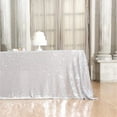 thumbnail image 3 of Sequin Tablecloth, 90x132 Rectangle Sequin Tablecloth for Party Cake Dessert Table Exhibition Events,Silver, 3 of 6