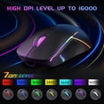 thumbnail image 3 of Souris de Jeu Sans Fil, 16000 DPI, Tri-Mode 2.4G/USB-C/Bluetooth 5.3 Double Souris de Jeu Sans Fil, 9 Rétroéclairages, Autonomie de 75 H, Souris de Jeu Rechargeable pour PC, Mac, Ordinateur Portable, PS5, Xbox (Noir), 3 of 7