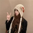 thumbnail image 4 of Fenny Trapper Hat for Women Winter Clothing Faux Fur Knitted Ear Flaps Fuzzy Women's Hats & Caps Beige, 4 of 5
