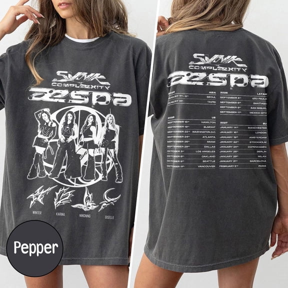 Retro Aespa 2 Sides Shirt, Aespa SYNK COMPLEXITY T-Shirt, 2026 Aespa World Tour SYNK Shirt