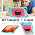thumbnail image 5 of Dteck Rugged Case for Samsung Galaxy Tab A7 10.4 inch 2020 SM-T500 T505 with Soft Screen Protector, Heavy Duty High Impact Shockproof Case with 360 Rotating Handle Stand Shoulder Strap,Mint/Rose, 5 of 8