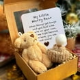 thumbnail image 4 of Little Bear in Box, My Little Worry Bear, Get a Hug Teddy Handmade Mini Plush Teddy Bears in Box, Pocket Miniature Bears with Hat, Send a Friend Plush Animals Gift with Inspirational Card(1 Set), 4 of 8