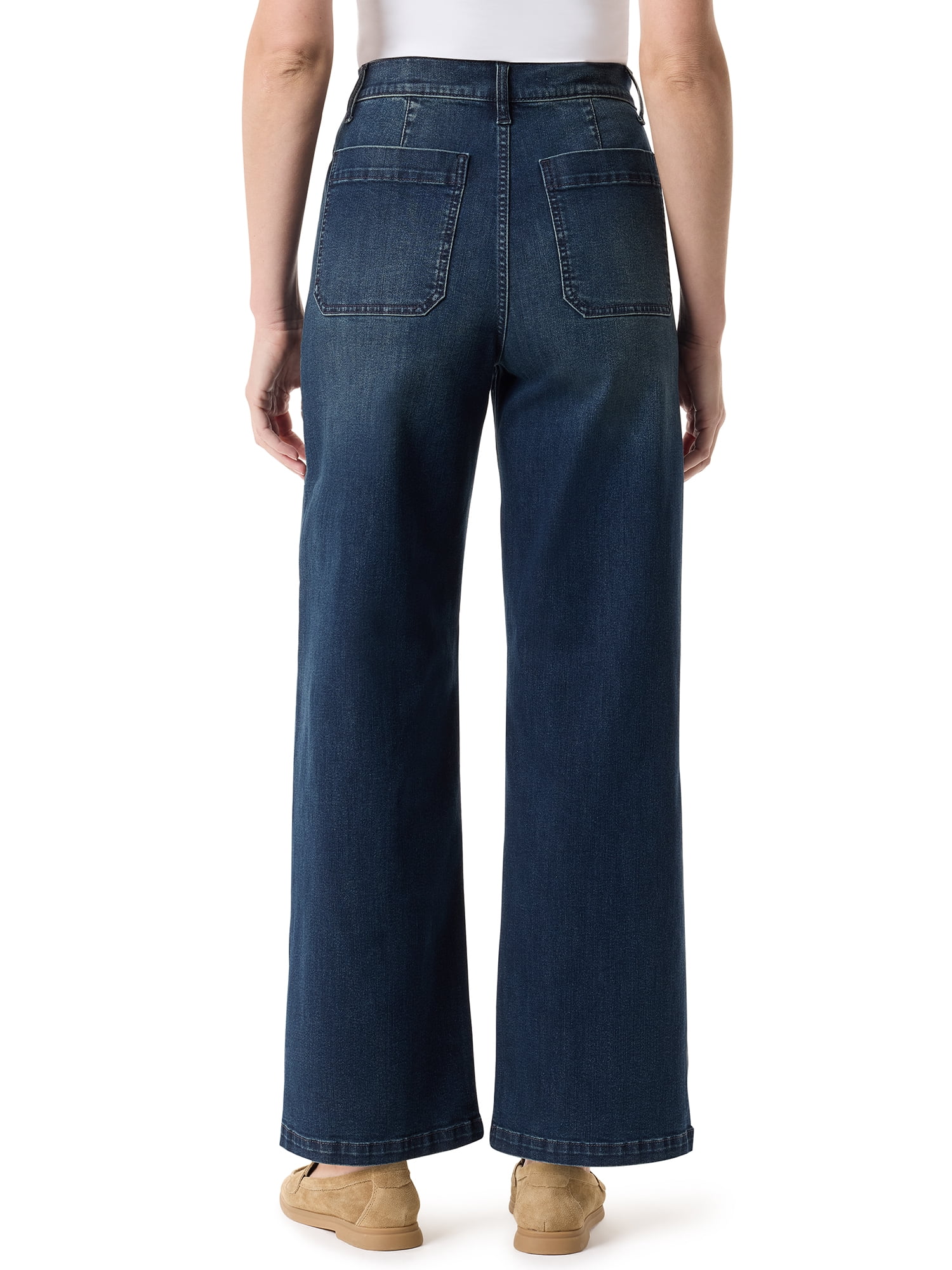 Gloria Vanderbilt Swan Series Women's Patch Pocket Wide Leg Jeans, Sizes 6-18
