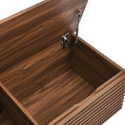 Modway Render Particleboard and Laminate Storage Bench in Walnut