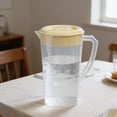 thumbnail image 7 of Large Capacity Clear Cold Drink Jug, Leakproof BPA-Free Plastic Beverage Pitcher with Handle, for Home Cold Brew Coffee Juice Tea Water Service Dining Party, Beige, 7 of 7