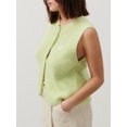 thumbnail image 4 of Women Knitted Button Sweater Vest Y2k Round Neck Open Front Knit Crop Tank Top Vests Vintage Sleeveless Versatile Tops, 4 of 7