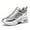 Silver, variant on Women's Fashion Wedge Sneakers - Hidden Heel Height Platform Shoes with Glitter Detail