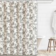 thumbnail image 5 of Blue Shower Curtain Floral Cotton Linen Cottagecore Shower Curtain for Bathroom 72" W x 72" L, 5 of 5