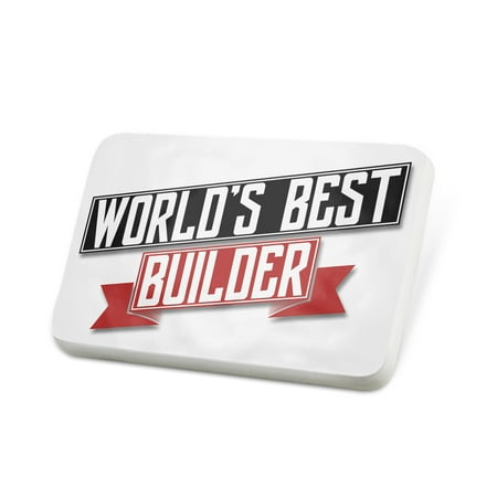 Porcelein Pin Worlds Best Builder Lapel Badge – (Best Car Builders In The World)