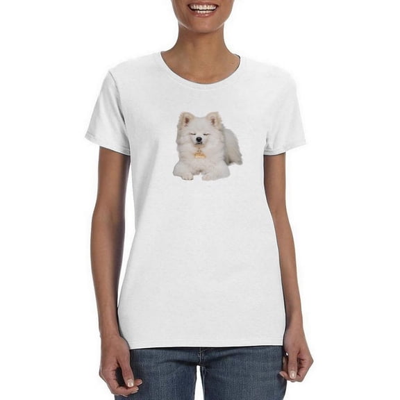Pomeranian Dog Sitting T-Shirt Women -SPIdeals Designs, Female Small
