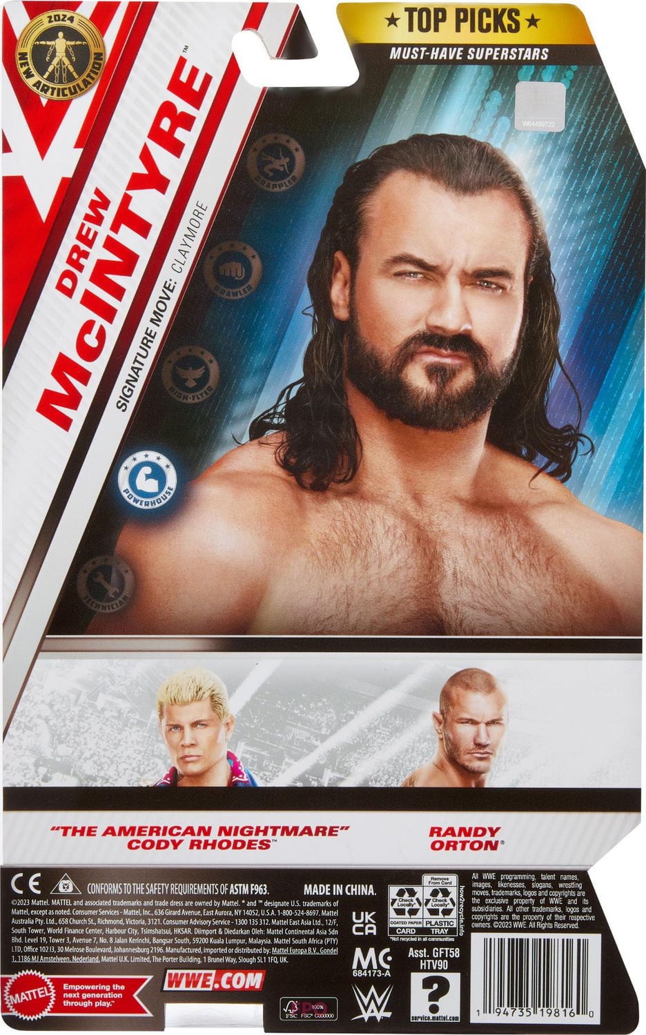 WWE Top Picks Drew McIntyre Action Figure, 6-inch Collectible Superstar with Articulation & Life-Like Look
