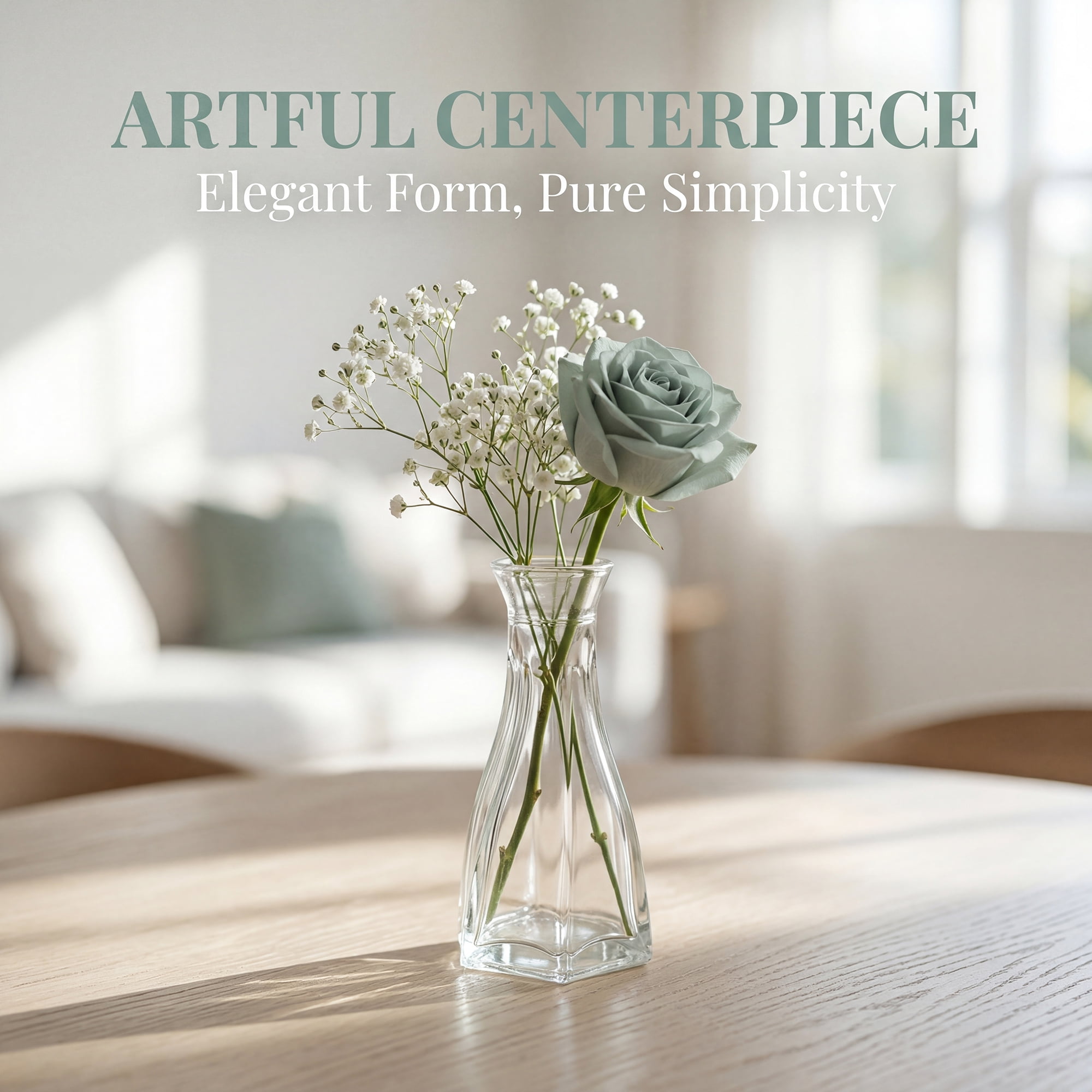 Unique Bargains Glass Bud Vases Set for Small Flower Vases Clear 2.2"L x 2.2"W x 3.1"H