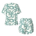 thumbnail image 5 of Lsque Hand Drawn Snake Women's Short-Sleeved Pajama Set - 2 Piece Soft and Lightweight Sleepwear Set-Small, 5 of 9