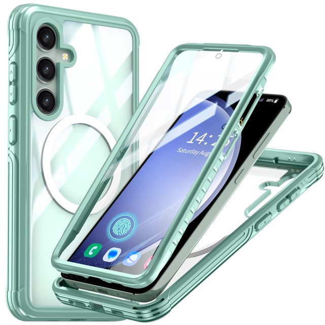 GANGXUN Étui Magnétique pour Samsung Galaxy S24 – Étui de Protection Intégrale avec Protection d'Écran Intégrée, Résistant aux Chutes