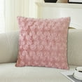 thumbnail image 4 of WKSCLPAI Throw Pillow Covers Pink 18" x 18" ,Innocent Bunny Pattern & Romantic 3D Flower Shape Pillowcases, Soft Plush Pillow Sham for Sofa Bed Living Room Home Decor(Rose), 4 of 6
