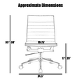 thumbnail image 5 of Homelala Set of 2 Black Contemporary Modern Ergonomic Mid back PU Leather No Arms Rest Tilt Adjustable Height With Wheels Lumbar Support Swivel Office Chair, 5 of 14