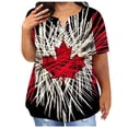 thumbnail image 1 of Plus Size Mujeres Blusas Sexy Cuello en V Encaje Casual Suelto Manga Corta Top, Blusas de Manga Corta para las Mujeres, 1 of 4