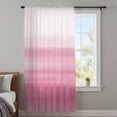 thumbnail image 4 of Pink White Ombre Sheer Curtains 84 Inches Long, Romantic Funny Abstract Striped Lines Light Filering Curtains, Breathable Simi Curtain Privacy Drapes for Living Room Bedroom Window Treatment, 4 of 9