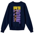 thumbnail image 4 of Friends Tv How you doin' friends character head logo on Navy Long Sleeve Adult Crew neck-XL, 4 of 5