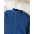 thumbnail image 5 of 4T Baby Boys Clothes 4T Boys 2PCS Fall WInter Outfits Set Solid Color Toddler Boys Long Sleeve Top Pants Set Blue, 5 of 7
