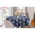 thumbnail image 1 of Floral Round Tablecloth, Geranium Flowers Print on Dark Background, Circle Table Cloth Cover for Dining Room Kitchen Decor, 60", Ceil Blue Night Blue, by Ambesonne, 1 of 2