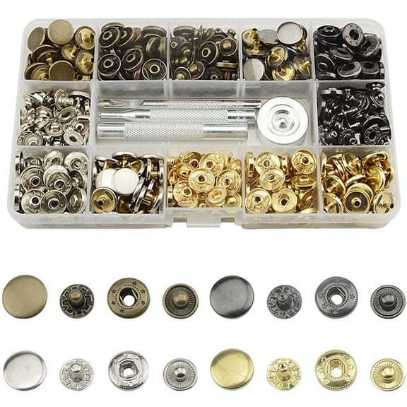 Canvas Snap Fastener Kit with Tools Stainless Steel Marine Grade Snaps, 120 Set