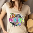 thumbnail image 4 of Maestra Pop Art Teacher T-Shirt, Retro Colorful Graphic Tee for Bilingual Educators, Maroon, Size 2XL, 4 of 6