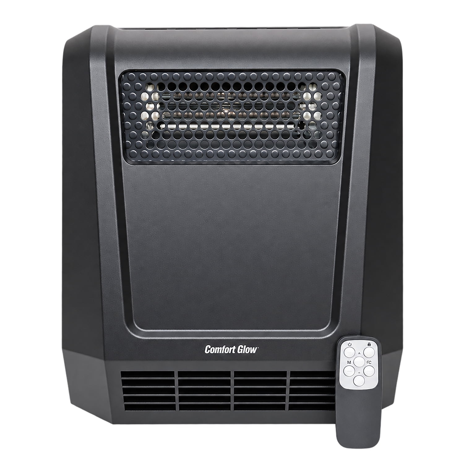 Comfort Glow Portable Electric Forced-Air Infrared Quartz Heater, 1,500/750/ECO, 5,120 BTUs, 4 Elements, Safety Features, Timer, Remote, 6-Ft. Cord