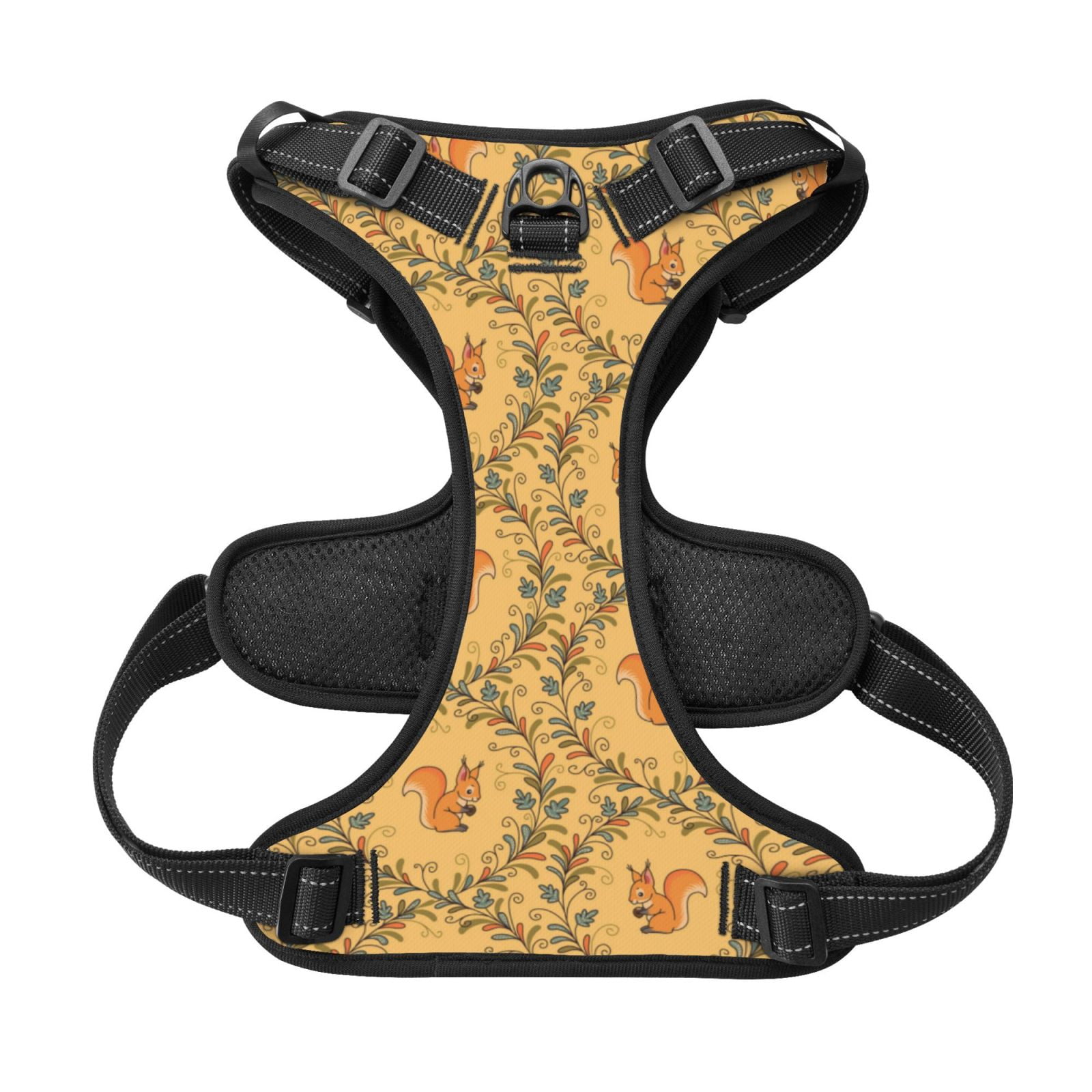 Kdxio Cartoon Squirrel Print No Pull Dog Harness Adjustable Reflective Oxford Easy Control Medium Large Dog Harness for Training and Everyday-Small
